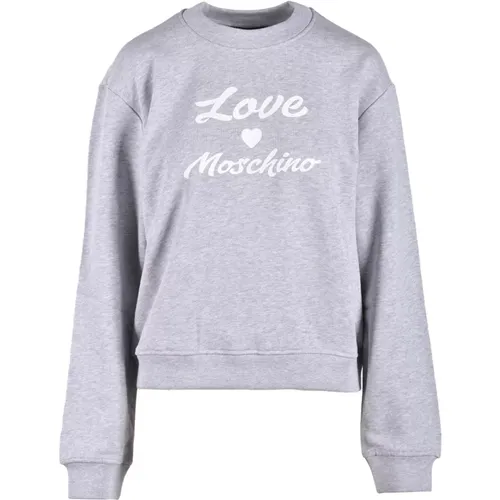 Sweatshirts, female, , Size: M Cotton Knit Sweater - Love Moschino - Modalova