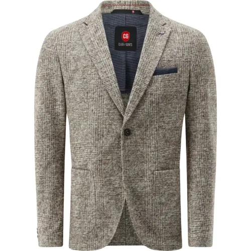 Blazers, male, , Size: L Elegant Jersey Blazer - Club Of Gents - Modalova