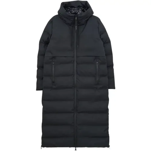 Light Jackets, female, , Size: 2XL Navy Hooded Long Puffer Jacket - Tantä - Modalova