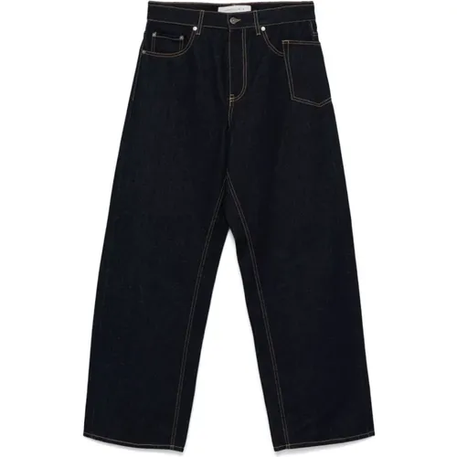 Raw Denim Wide Leg Jeans , male, Sizes: W31, W33, W32 - Golden Goose - Modalova