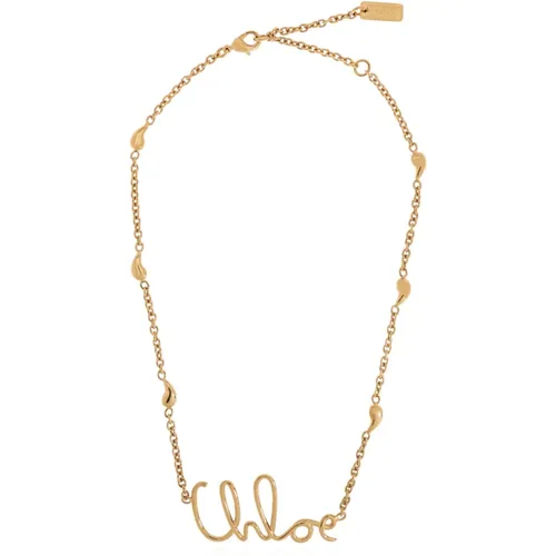 Necklaces, female, , Size: ONE SIZE Necklace with logo - Chloé - Modalova