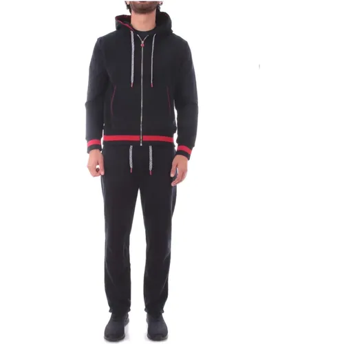 Training Sets, male, , Size: 2XL Cotton Joggers Suit with Adjustable Hoodie - Kiton - Modalova