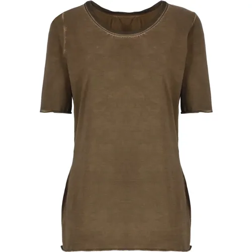 Braunes Baumwoll-T-Shirt für Frauen , Damen, Größe: L - UMA Wang - Modalova