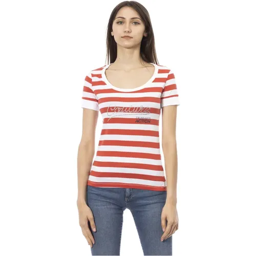 Kurzarm Rundhals T-Shirt , Damen, Größe: M - Trussardi - Modalova