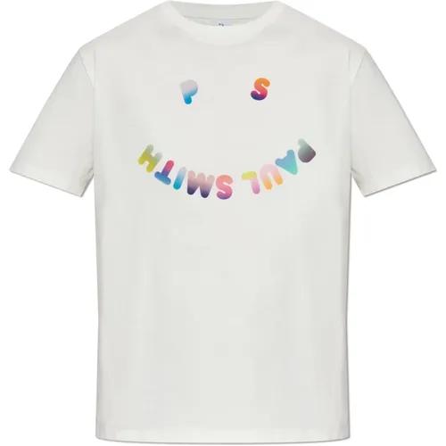 T-Shirt mit bedrucktem Logo , Damen, Größe: M - PS By Paul Smith - Modalova