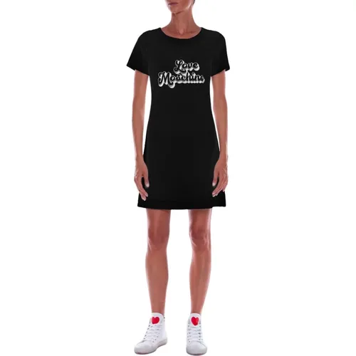 T-Shirt-Kleid mit Logodruck - Love Moschino - Modalova