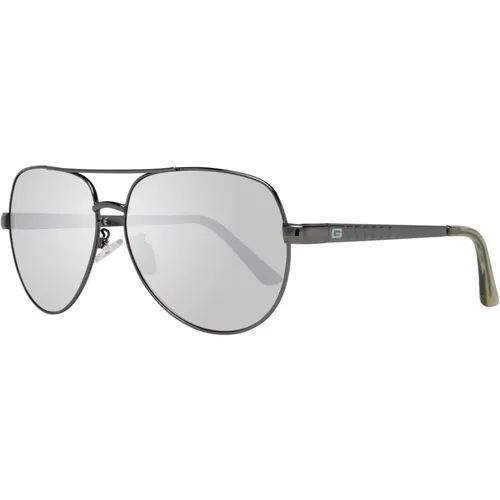 Sunglasses, male, , Size: ONE SIZE Men's Gunmetal Aviator Sunglasses - Guess - Modalova