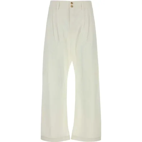 Wide Trousers, male, , Size: XL White Cotton Valentin Pant - Gimaguas - Modalova