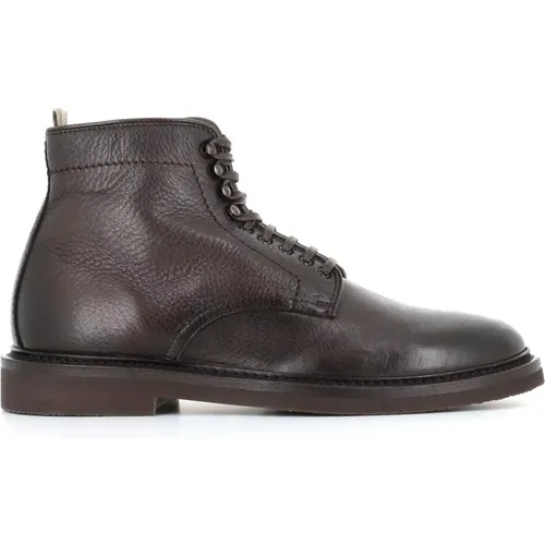 Dark Leather Anfibio Boots , male, Sizes: 9 UK - Officine Creative - Modalova