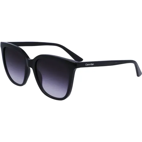Schwarze/Grau getönte Sonnenbrille , Damen, Größe: 53 MM - Calvin Klein - Modalova