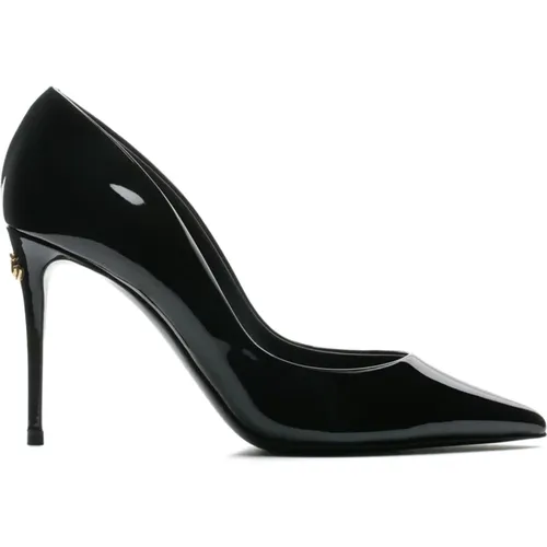 Calf Leather Pointed Pumps , female, Sizes: 3 UK, 6 1/2 UK - Dolce & Gabbana - Modalova