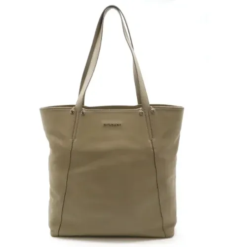 Pre-owned Tote Bags, female, , Size: ONE SIZE Pre-owned Leather shoulder-bags - Bvlgari Vintage - Modalova