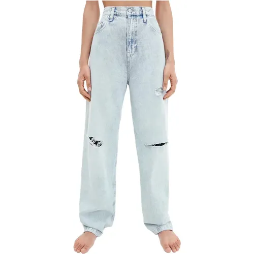 Lockere Jeans in hellem Denim für Frauen , Damen, Größe: W28 - Calvin Klein - Modalova