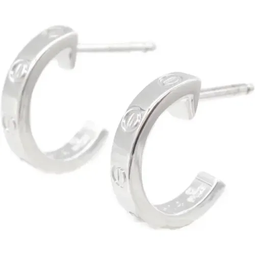 Pre-owned Jewellery, female, , Size: ONE SIZE Pre-owned White Gold earrings - Cartier Vintage - Modalova