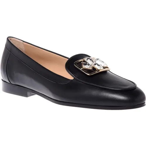 Loafers in black leather Baldinini - Baldinini - Modalova