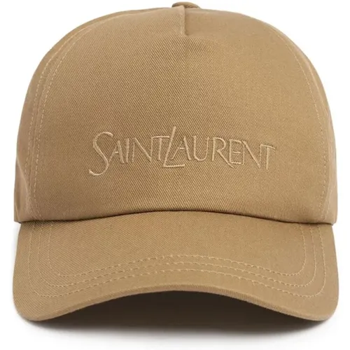 Caps, unisex, , Size: 57 CM Embroidered Baseball Cap with Adjustable Visor - Saint Laurent - Modalova