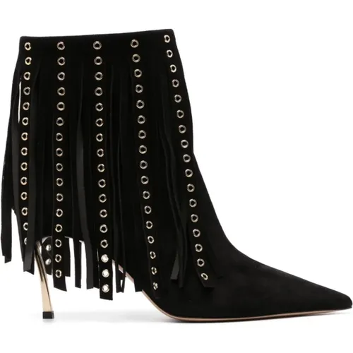 Suede Stiletto Boots with Fringe , female, Sizes: 8 UK, 7 UK, 3 UK, 4 UK - Casadei - Modalova