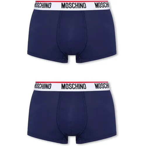 Bottoms, male, , Size: S Branded boxers 2-pack - Moschino - Modalova