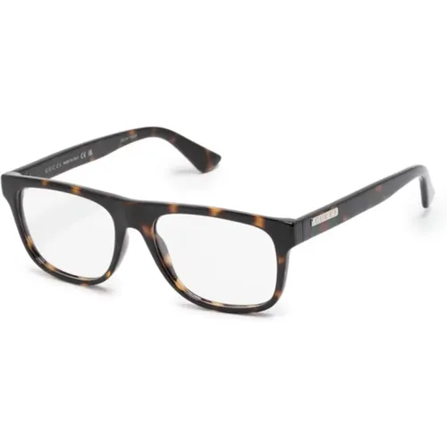 Glasses, male, , Size: 56 MM /Havana Optical Frame Stylish and Versatile - Gucci - Modalova