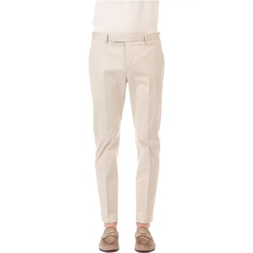 Chinos, male, , Size: XL Cream Cotton Stretch Trousers - PT Torino - Modalova