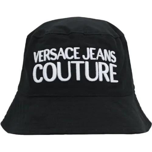 Schwarze Baumwollmütze für Herren mit Logo - L , Herren, Größe: L - Versace Jeans Couture - Modalova