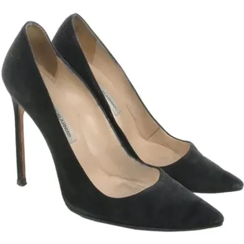 Pre-owned Pumps, female, , Size: 10 US Pre-owned Suede heels - Manolo Blahnik Pre-owned - Modalova