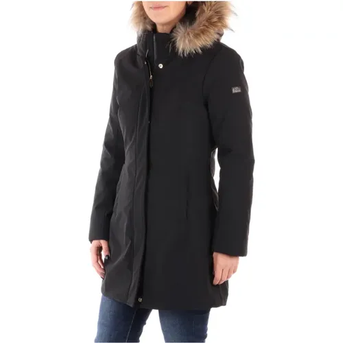 Schwarzer Parka Mantel , Damen, Größe: L - YES ZEE - Modalova