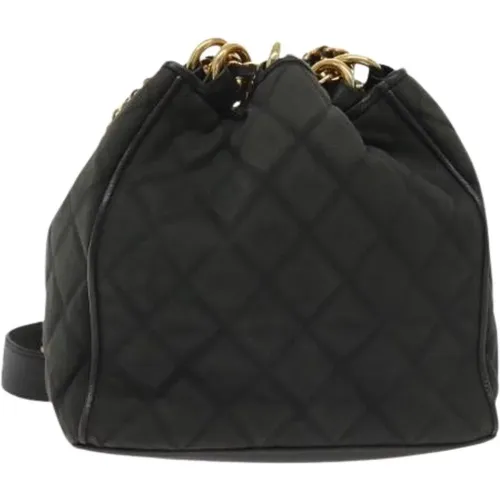 Pre-owned Bucket Bags, female, , Size: ONE SIZE Pre-owned Canvas Bucket Bag - Chanel Vintage - Modalova