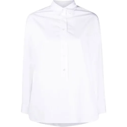 Weißes Langarmhemd aus Baumwolle , Damen, Größe: 3XL - Finamore - Modalova