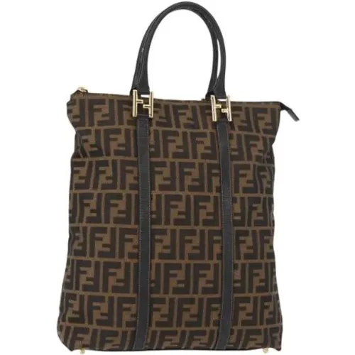 Pre-owned Tote Bags, female, , Size: ONE SIZE Pre-owned Vintage Canvas Tote Bag - Fendi Vintage - Modalova