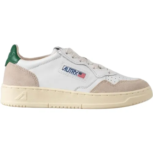 Retro Stil Weiße Ledersneaker , Damen, Größe: 37 EU - Autry - Modalova