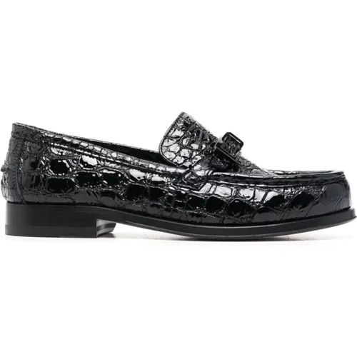 Loafers, female, , Size: 8 1/2 US Crocodile Pattern Loafers - Sergio Rossi - Modalova