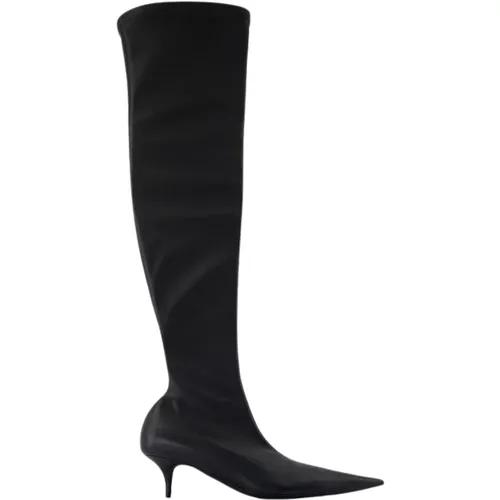 Schwarze Leder Avenue L50 Stiefel - Balenciaga - Modalova