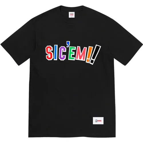 Limitierte Auflage Sic'em! Tee Schwarz , Herren, Größe: 2XL - Supreme - Modalova