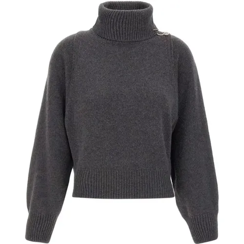 Anthrazitgraue Woll-Kaschmir-Pullover - Liu Jo - Modalova