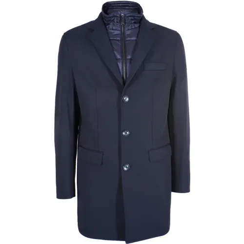 Blauer synthetischer Mantel für Männer - YES ZEE - Modalova