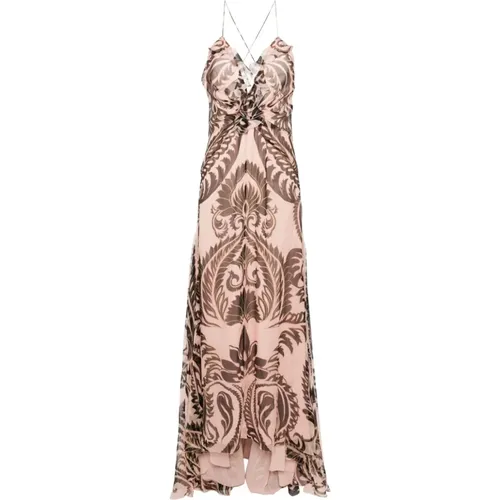 Long Pink Dress with Graphic Print , female, Sizes: XS - ETRO - Modalova