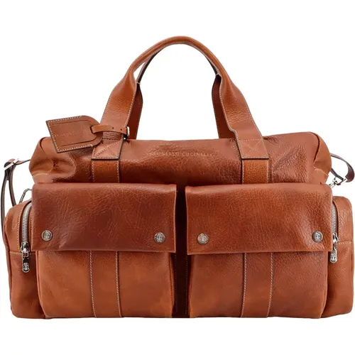 Braune Leder-Reisetasche Mit Reißverschluss,Handbags - BRUNELLO CUCINELLI - Modalova