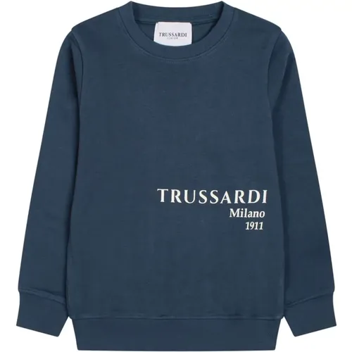 Sweatshirt mit Logo und Rippbündchen - Trussardi - Modalova