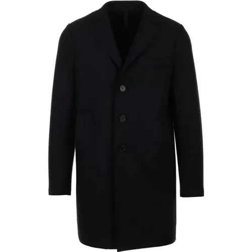 Single-Breasted Coats, male, , Size: L Boxy Coat Collection - Harris Wharf London - Modalova