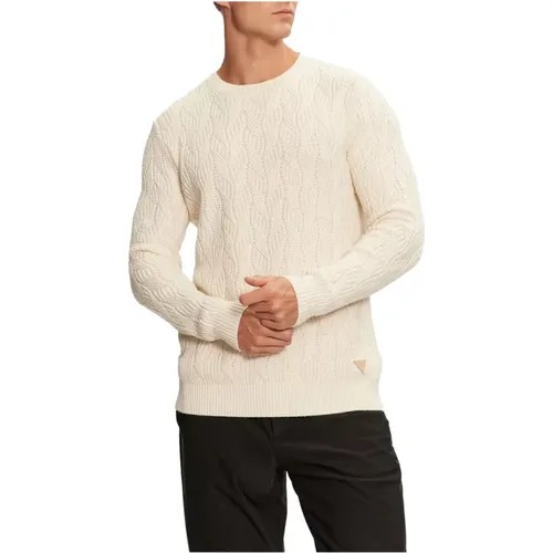 Eleganter Elfenbein Pullover für Männer , Herren, Größe: L - Guess - Modalova