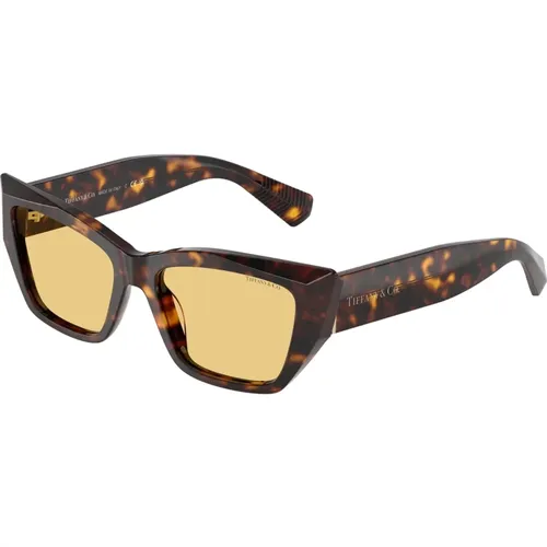 Butterfly Sunglasses in Havana and Orange , female, Sizes: 54 MM - Tiffany - Modalova