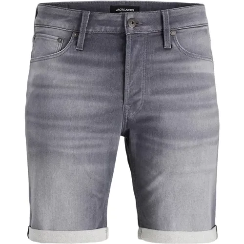 Denim Shorts, male, , Size: XS Grey Zip and Button Shorts - jack & jones - Modalova