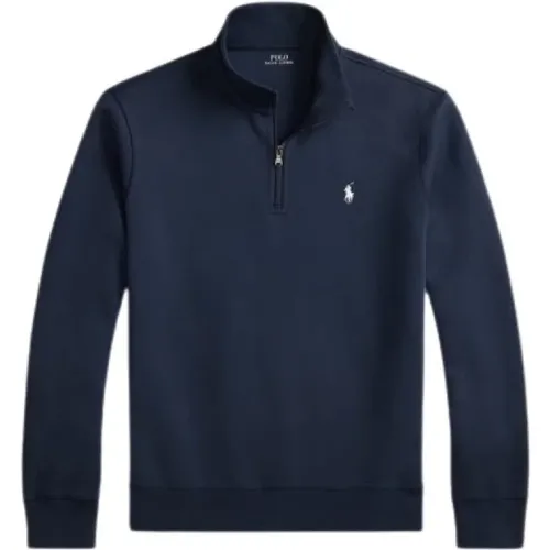 Turtlenecks, male, , Size: S Half-zip sweatshirt in cotton blend - Polo Ralph Lauren - Modalova