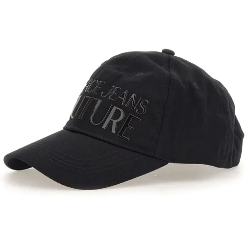 Caps, male, , Size: ONE SIZE Cotton Baseball Cap with Logo - Versace Jeans Couture - Modalova