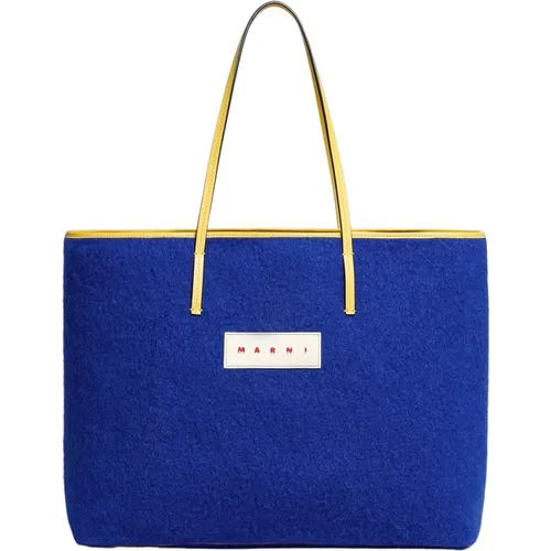 Reversible Wool Felt Shopping Bag , male, Sizes: ONE SIZE - Marni - Modalova