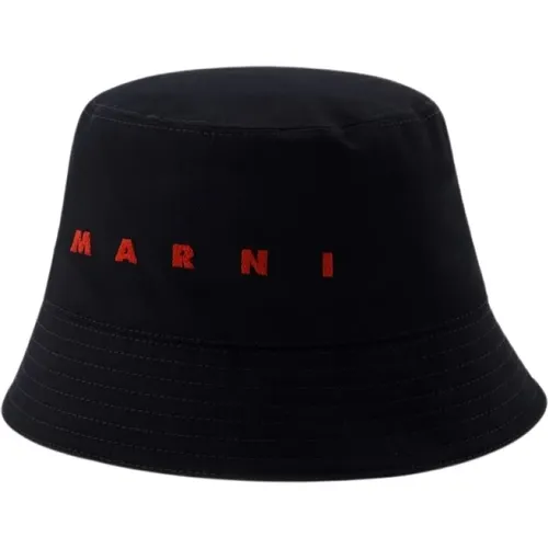 Hats, male, , Size: S Cotton Bucket Hat - Marni - Modalova