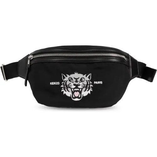 Belt Bags, male, , Size: ONE SIZE Belt bag with tiger head motif - Kenzo - Modalova