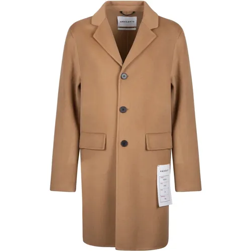 AMARÁNTO, Single-Breasted Coats, male, , Size: 2XL Wool Cashmere Blend Coat - Amaránto - Modalova