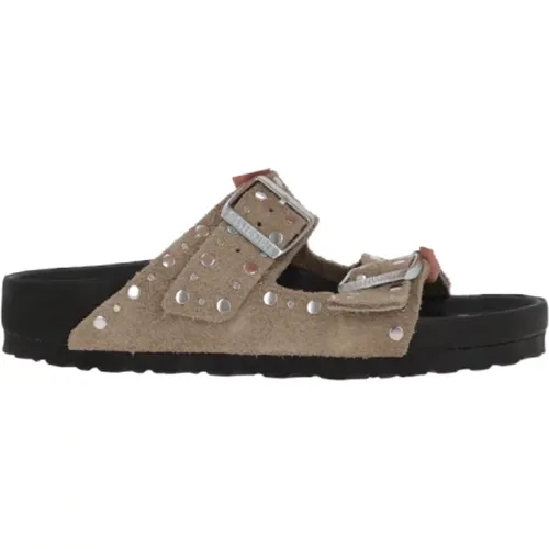 Studded Suede Flat Sandalen , Damen, Größe: 38 EU - Birkenstock - Modalova